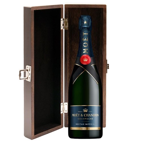 Moet & Chandon Nectar Demi Sec Champagne 75cl in Elm Wood Gift Box